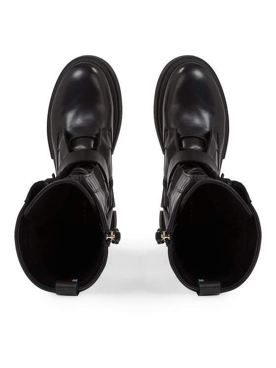 Tommy Hilfiger Tommy Hilfiger Ботуши Cool Monochromatic Bikerboot FW0FW07338 Черен