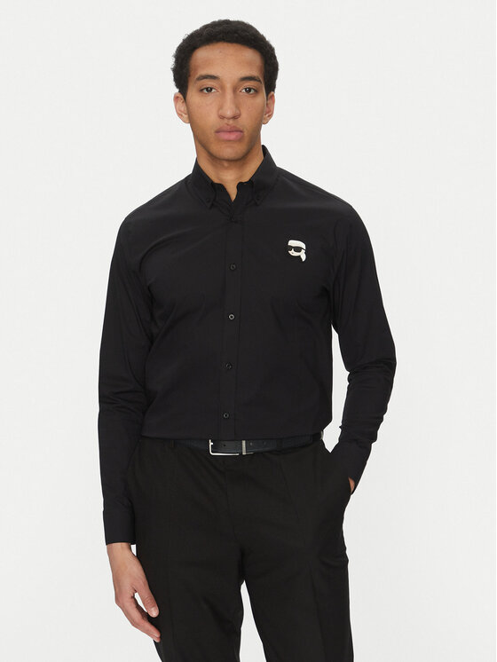 KARL LAGERFELD Košeľa 605911 552671 Čierna Slim Fit