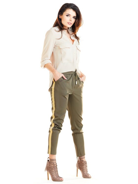 Awama Awama Spodnie damskie A270 Khaki Basic Fit