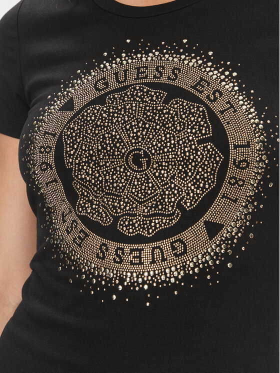Guess T shirt Camelia W4RI47 J1314 Nero Slim Fit Modivo