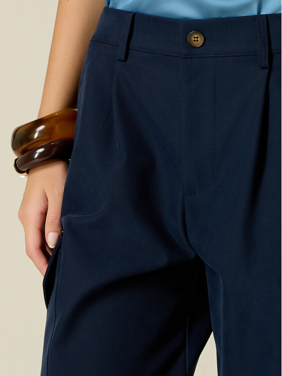 Oltre Oltre Pantaloni di tessuto P755R009429N034 Blu Baggy Fit