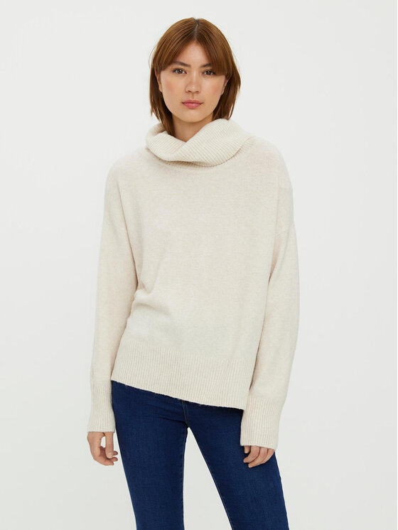 Vero Moda Bluză cu gât 10231324 Bej Regular Fit