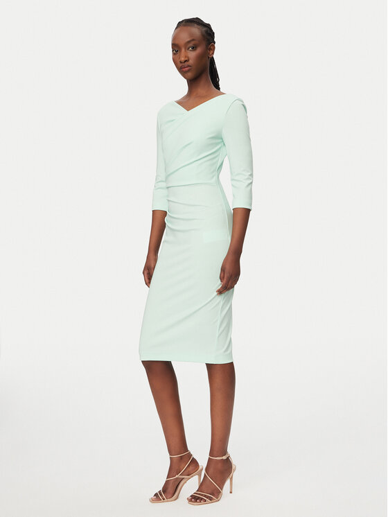 Rinascimento Rinascimento Kokteilinė suknelė CFC0127699003 Žalia Slim Fit