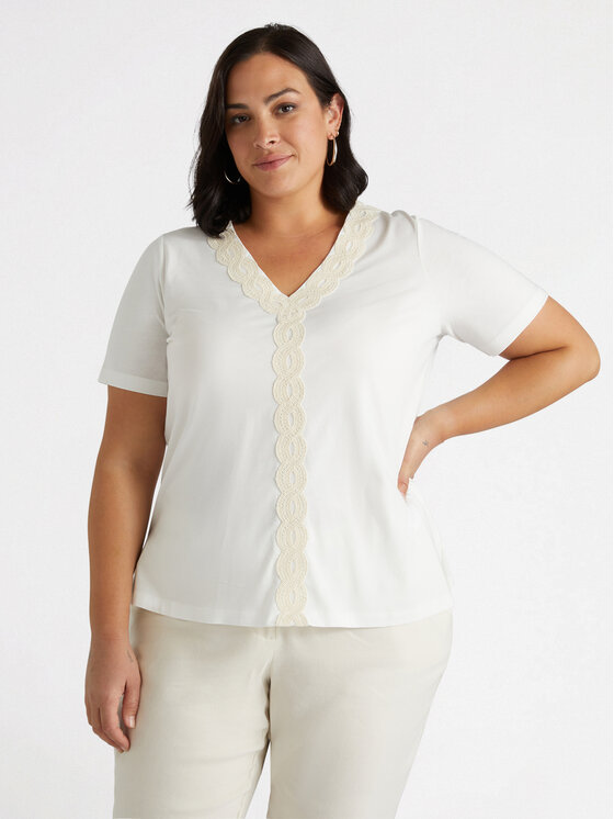 Fiorella Rubino Fiorella Rubino T-Shirt G189L008494N011 Biały Regular Fit