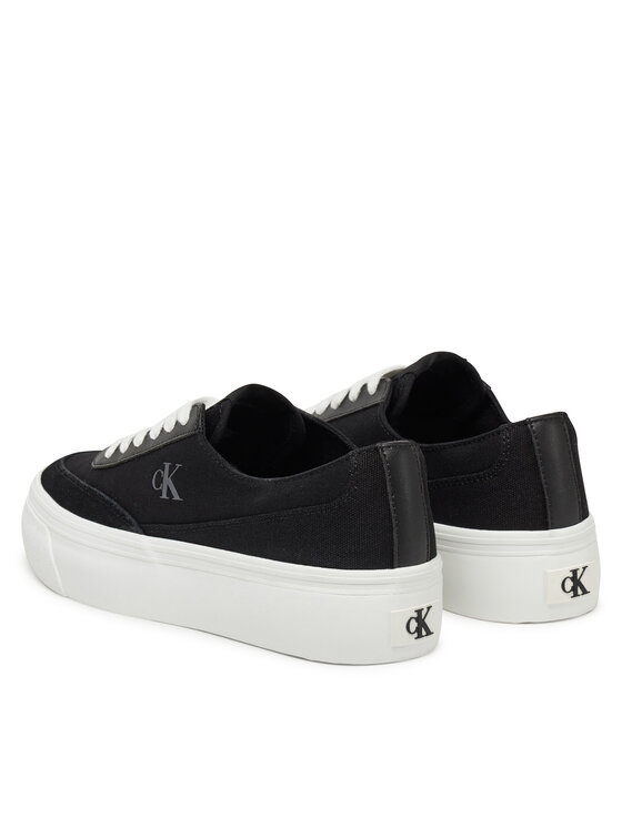 Calvin Klein Jeans Calvin Klein Jeans Снікерcи Vulc Flatform Low Cv Mix Mg YW0YW01770 Чорний