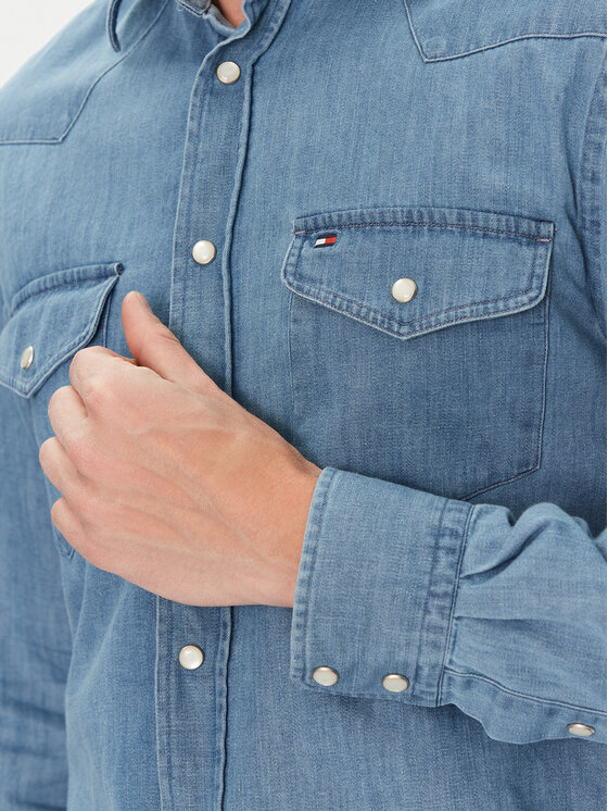 Tommy Hilfiger Tommy Hilfiger Jeanshemd MW0MW39903 Blau Regular Fit