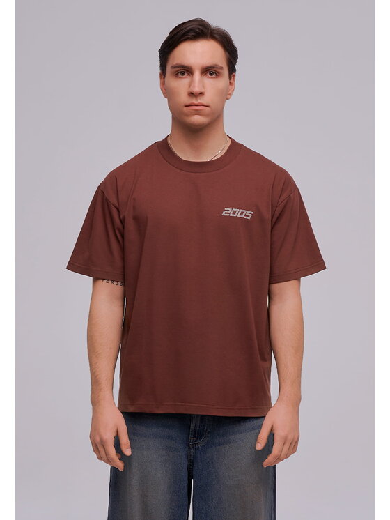 2005 2005 Tričko basic Hnedá Oversize