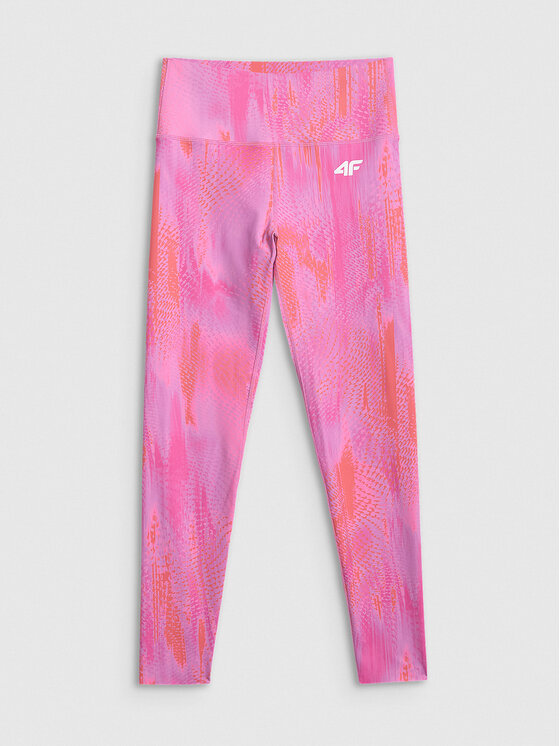 4F 4F Legginsy ACTIVE BY NATURE Czerwony Slim Fit