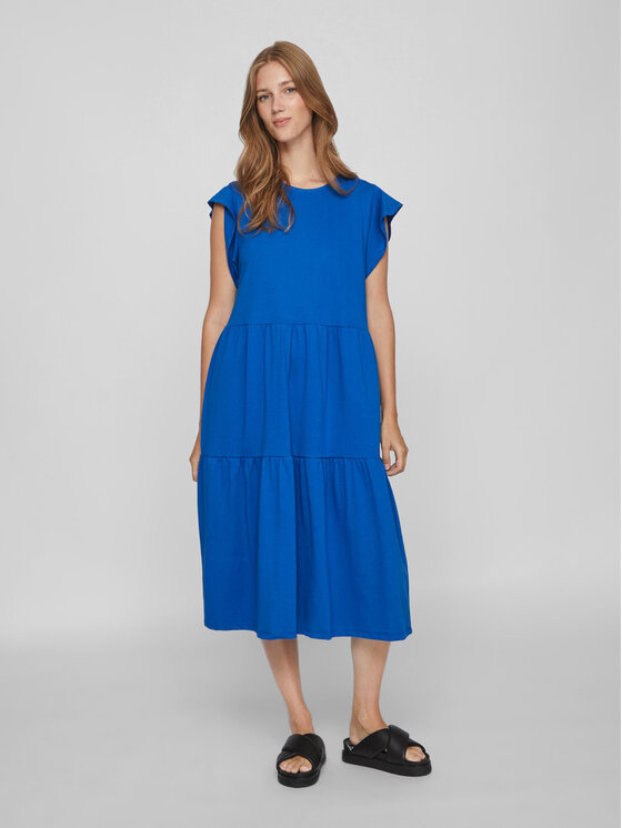 Vila Vestito da giorno Summer 14087542 Blu Loose Fit, taglia : S