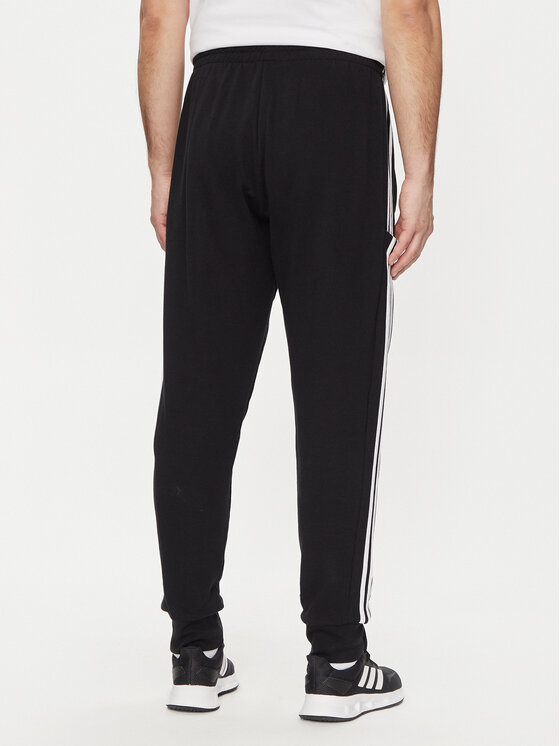 adidas Pantalon jogging Essentials French Terry Tapered Cuff 3 Stripes Joggers HA4337 Noir Regular Fit
