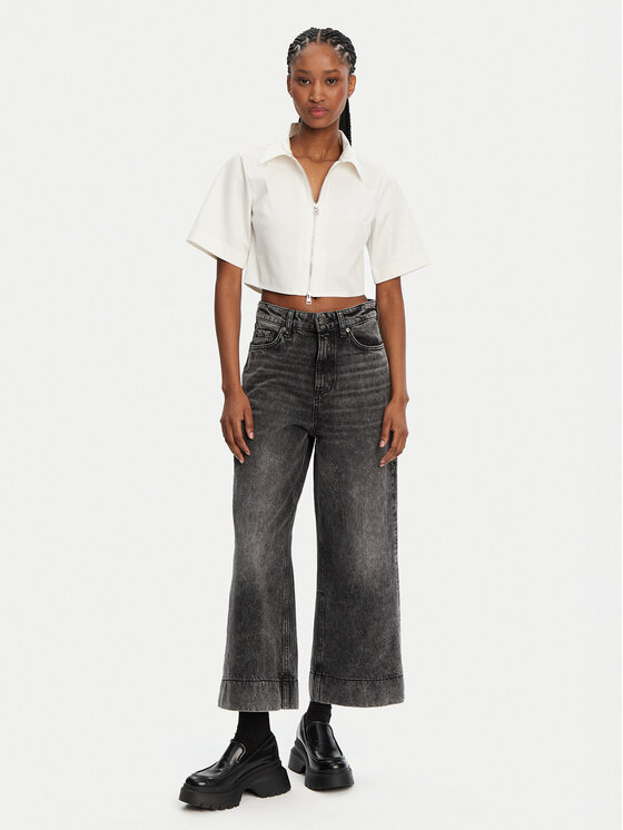 HUGO HUGO Jeansy Gevane 50530309 Czarny Wide Leg
