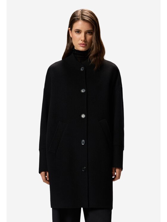 PINKO PINKO Kabát Certosa cappotto panno Černá Comfort Fit