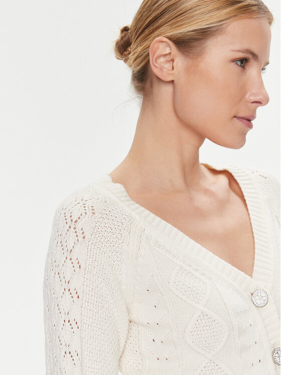 Guess Guess Pletena jopica W4RR12 Z37L1 Écru Regular Fit