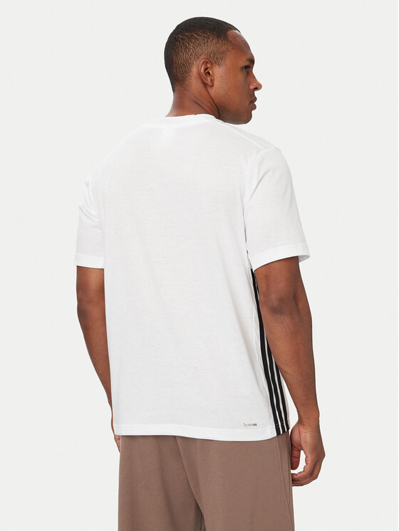adidas adidas Тениска от техническо трико Workout Essentials FEELREADY 3-Stripes KD0606 Бял Regular Fit