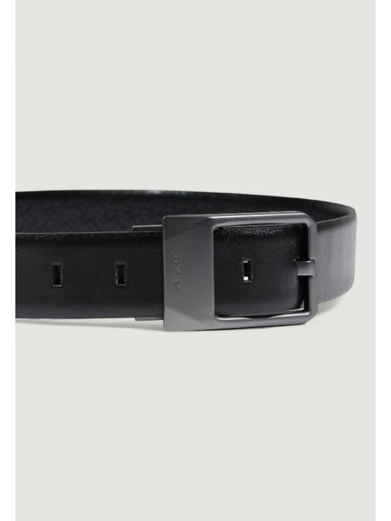 Calvin Klein Calvin Klein Ζώνη Ανδρική FACETED BUCKLE 35MM AOP ADJ/REV Μαύρο