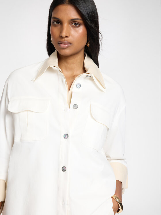 Elena Mirò Elena Mirò Koszula 5023Z000028N011 Biały Regular Fit