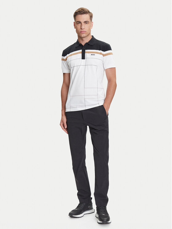 BOSS BOSS Polo majica Paule 50544477 Bela Slim Fit