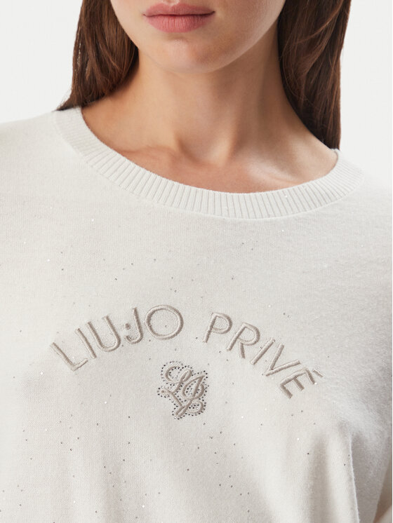 Liu Jo Sport Liu Jo Sport Sweter TF6037 MS049 Kremowy Regular Fit