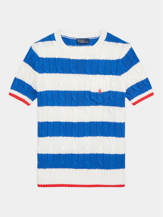 Polo Ralph Lauren Polo Ralph Lauren Džemper Strpe Pkt T 211924445001 Bijela Slim Fit