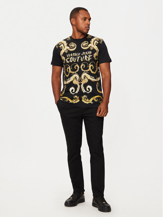 Versace Jeans Couture Versace Jeans Couture T-shirt 77GAH6SC Crna Regular Fit