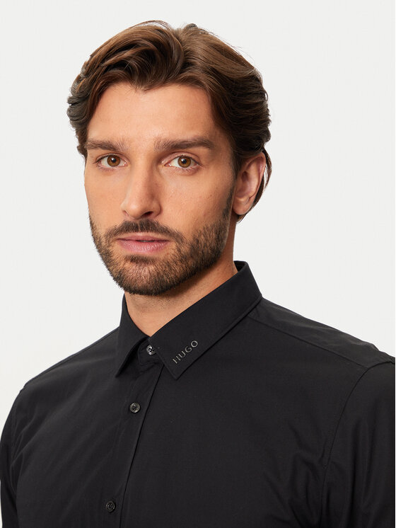 HUGO Hugo Cămașă Elisha02 50524818 Negru Extra Slim Fit