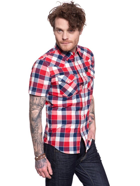 Lee Lee Camicia SS WESTERN Rosso chiaro Slim Fit