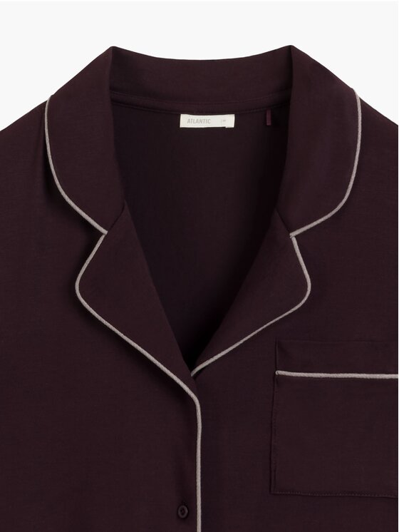Atlantic Atlantic Piżama NLP-495-WINO długa Bordowy Regular Fit