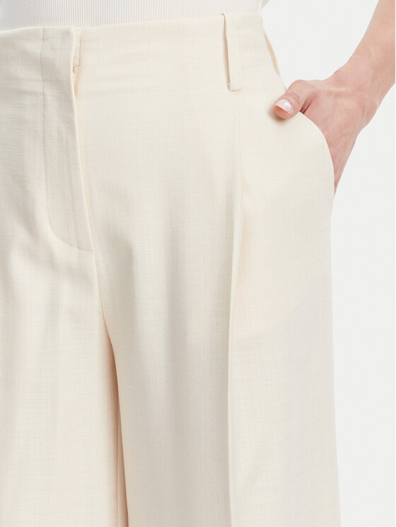 Simona Corsellini Simona Corsellini Spodnie materiałowe P25CPPA01901 Écru Relaxed Fit