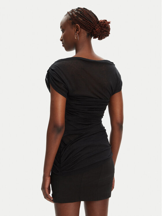 PINKO PINKO Koktejlové šaty Discoland 104872 A2GF Čierna Slim Fit