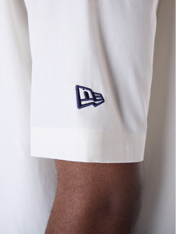 New Era New Era Košeľa LA Dodgers Stripe Revere 60596335 Biela Regular Fit