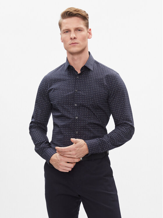 Calvin Klein Calvin Klein Marškiniai K10K112298 Tamsiai mėlyna Slim Fit
