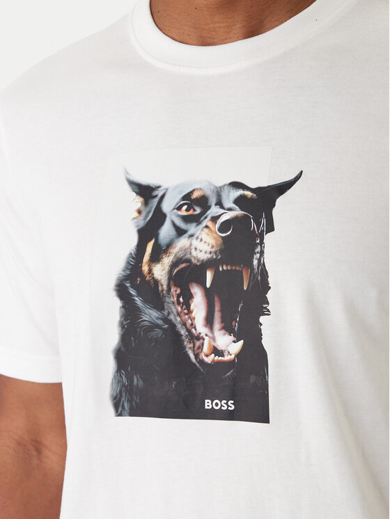 BOSS BOSS T-Shirt Dobermann 50558965 Biały Regular Fit