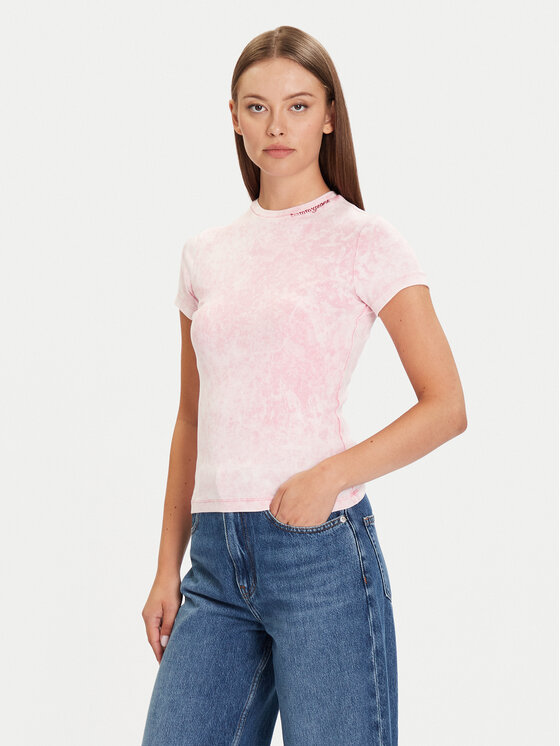 Tommy Jeans Tommy Jeans T-shirt DW0DW21531 Ružičasta Slim Fit