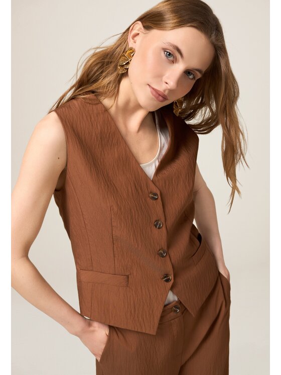 Oltre Oltre Gilet L030R000041N022 Marrone Regular Fit