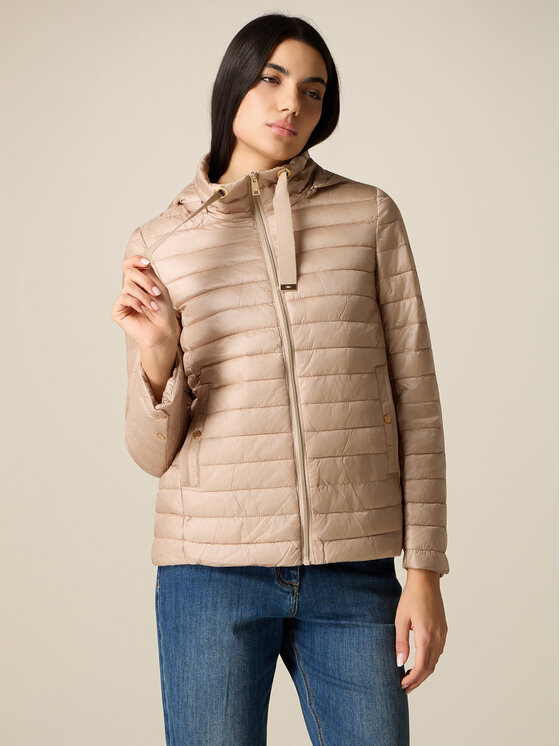 Oltre Oltre Giubbotto piumino F029R001521N002 Crema Regular Fit