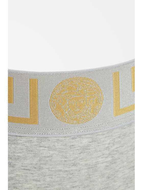 Versace Versace Mutande classiche a vita alta Greca Border AUD01050 Grigio
