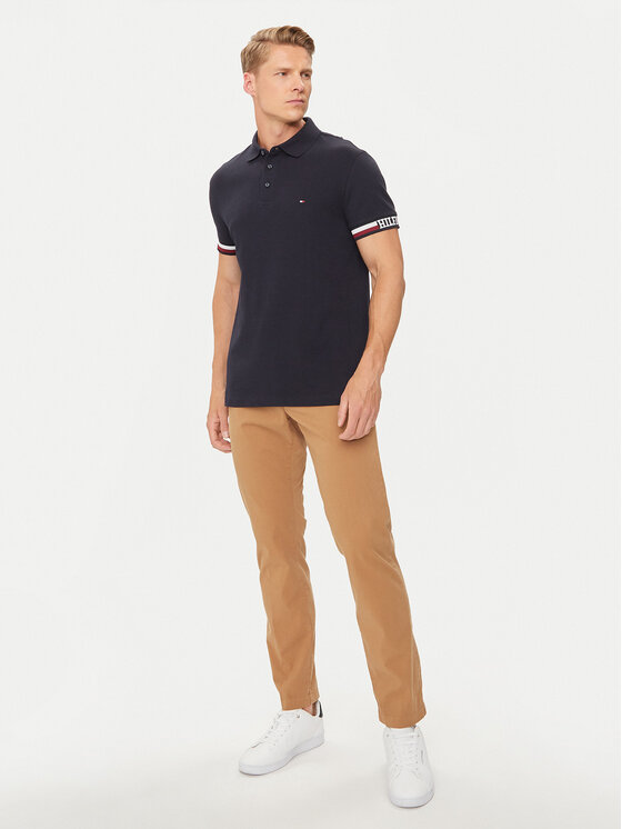 Tommy Hilfiger Tommy Hilfiger Polokošeľa Monotype Flag MW0MW33585 Tmavomodrá Slim Fit