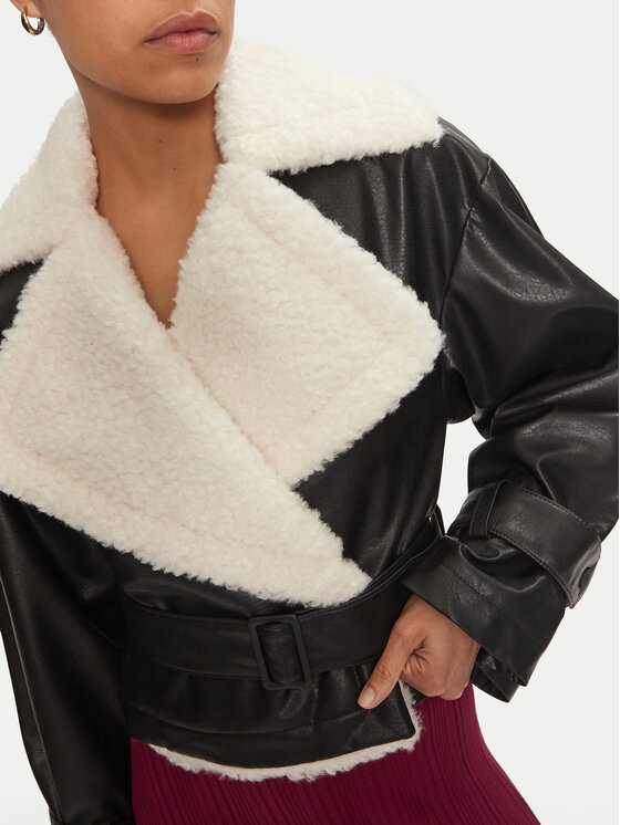 HUGO Hugo Jacke aus Kunstleder Anitta-1 50524091 Schwarz Relaxed Fit