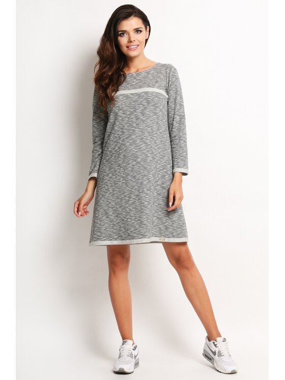 Awama Awama Vestito di maglia A120 Grigio Basic Fit