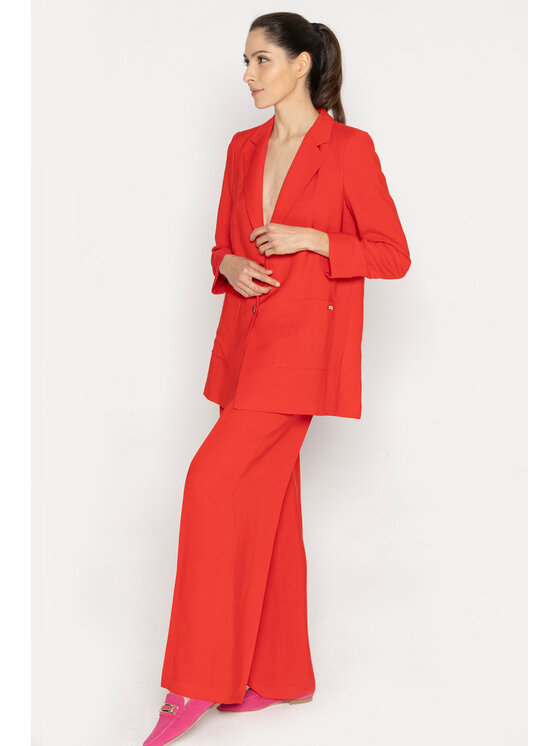 Deni Cler Milano Deni Cler Milano Marynarka W-DC-6011-D2-B5-30-1 Czerwony Loose Fit