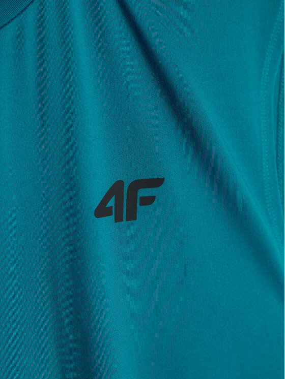 4F 4F Koszulka techniczna BASIC+ Turkusowy Regular Fit
