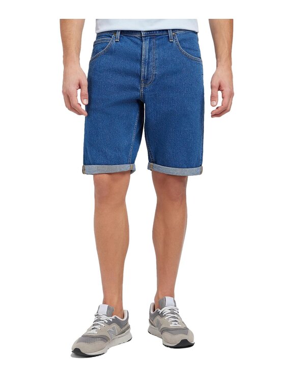 Lee Lee Szorty jeansowe 112349238 Niebieski Regular Fit