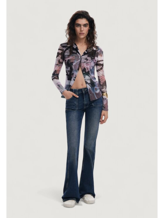 Desigual Desigual Μπλουζάκι TS_SHELLEY Μαύρο Long Fit
