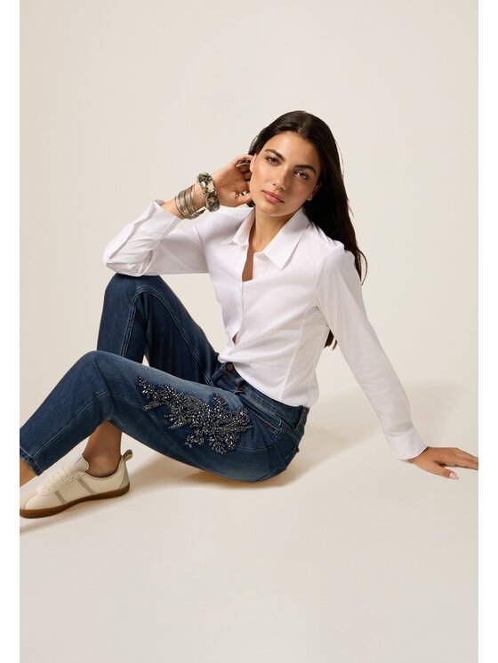Oltre Oltre Jeans P409R008681N024 Blu Regular Fit