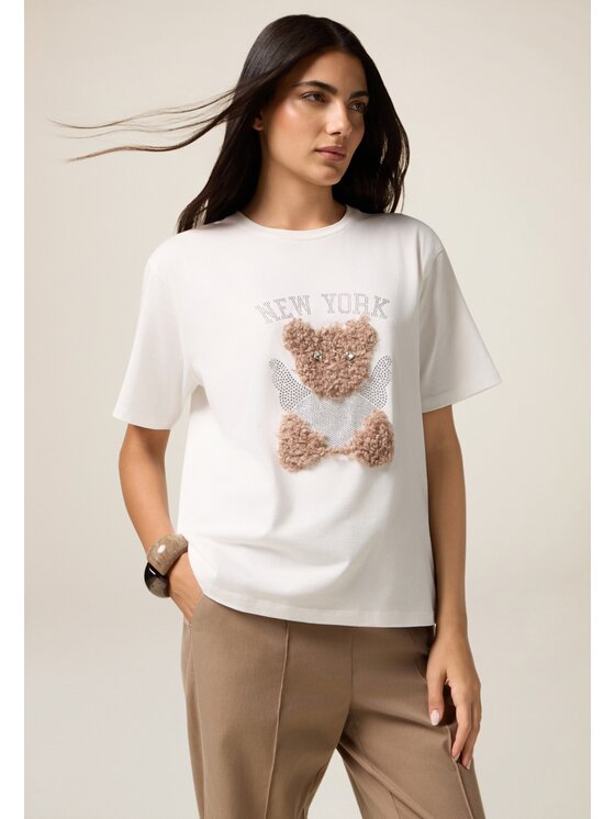 Oltre Oltre T-Shirt G055J004508N011 Biały Regular Fit