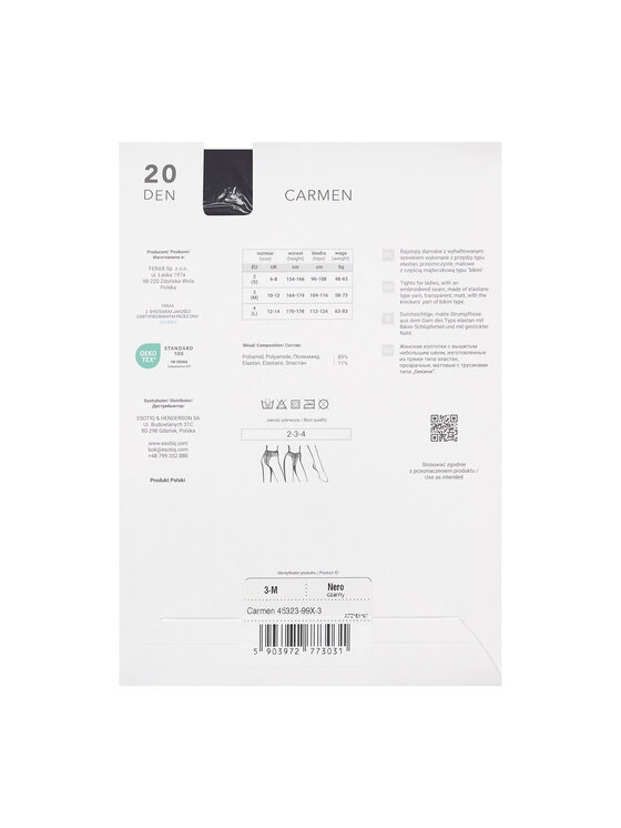 Esotiq Esotiq Rajstopy 45323 Czarny
