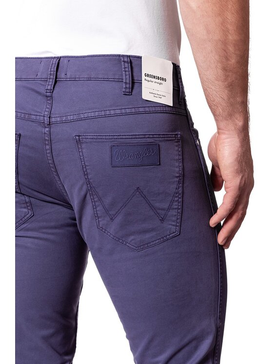 Wrangler Wrangler Spodnie materiałowe GREENSBORO Fioletowy Straight Fit