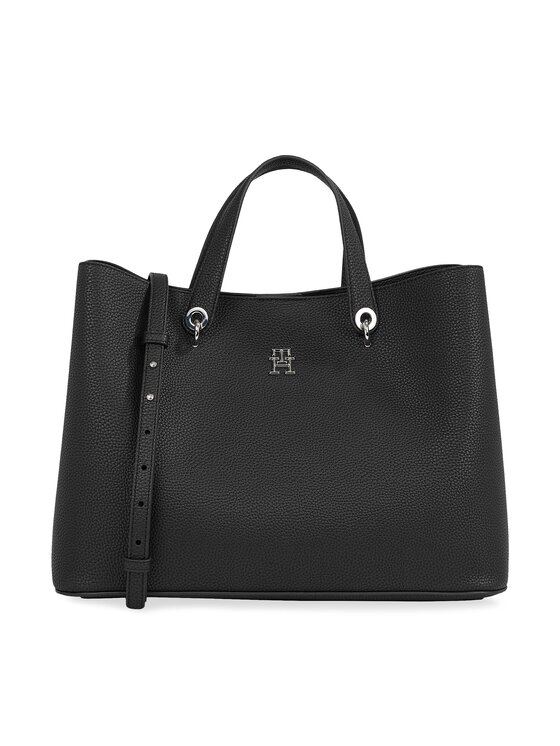 Tommy Hilfiger Tommy Hilfiger Käekott Th Emblem Satchel AW0AW15177 Must
