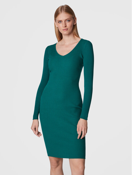 Fracomina Pletena obleka FR22WD5005K45901 Zelena Slim Fit