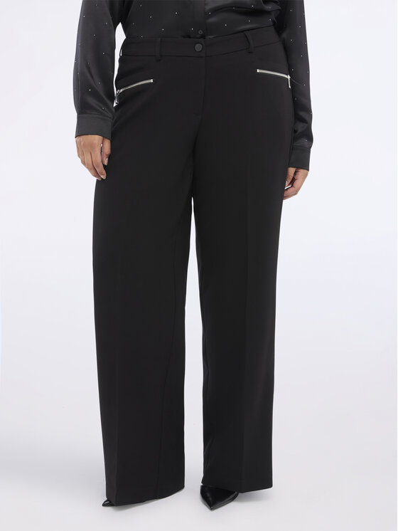 Fiorella Rubino Fiorella Rubino Spodnie materiałowe P018T005101N033 Czarny Regular Fit